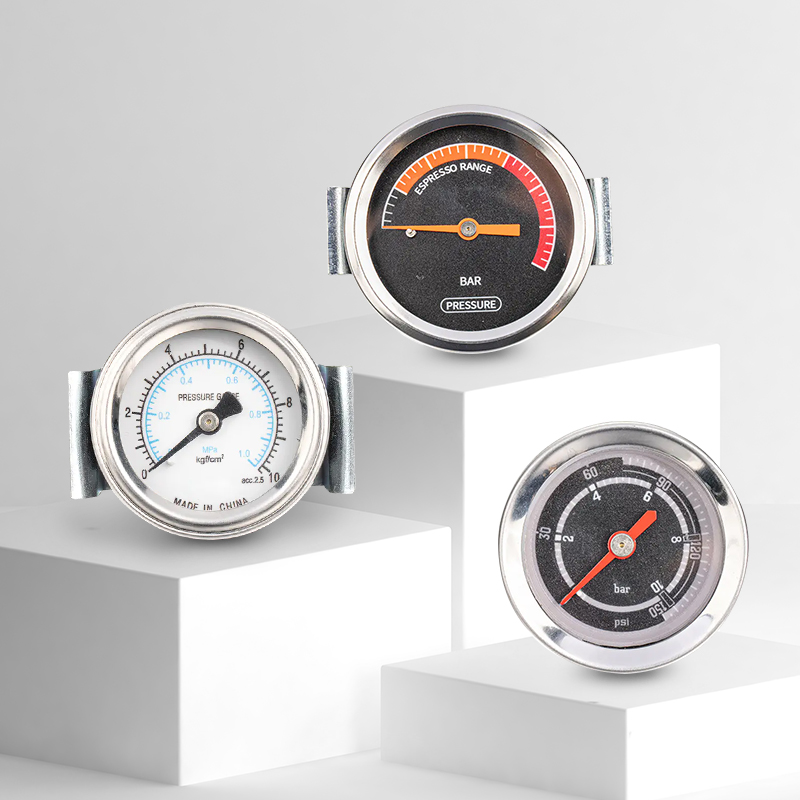 コーヒーマシンの圧力計（ブラケット付き/ブラケットなし）