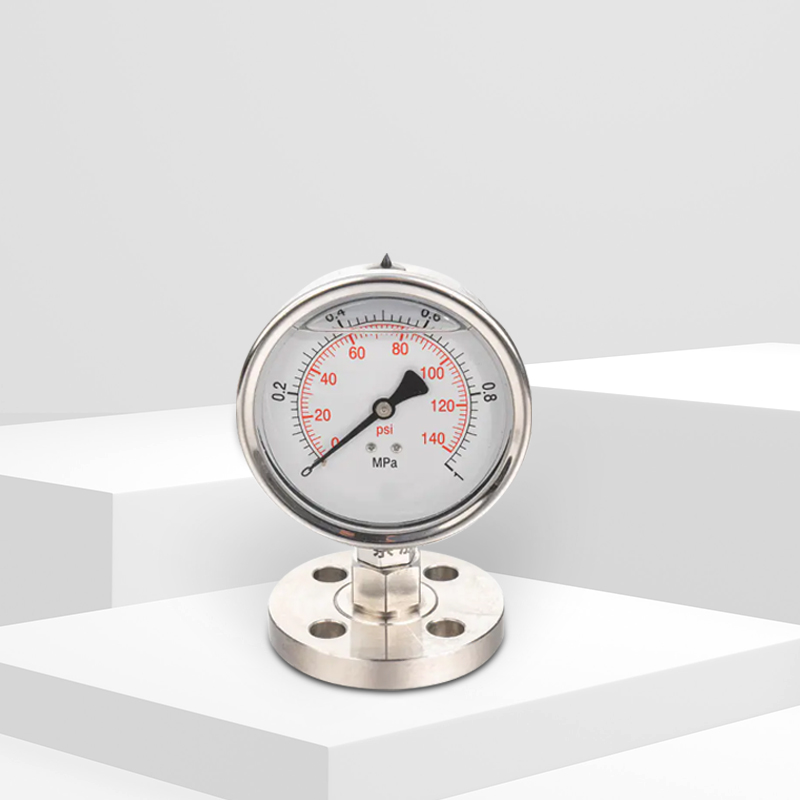 ダイアフラムシールを備えた水処理圧力計